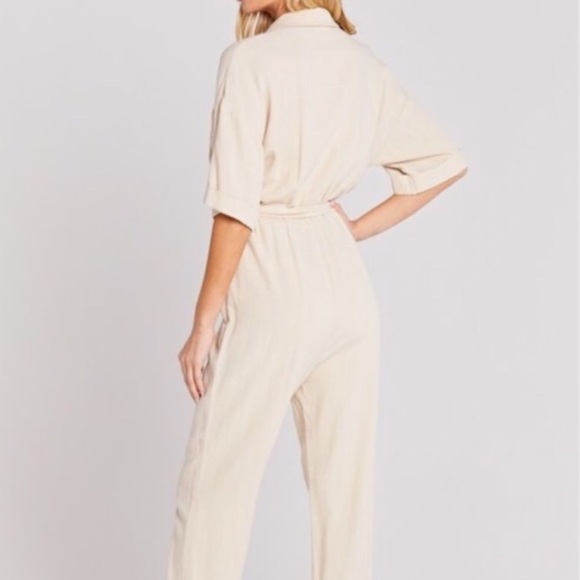 Linen Coverall Jumpsuit - Picture 2 of 4